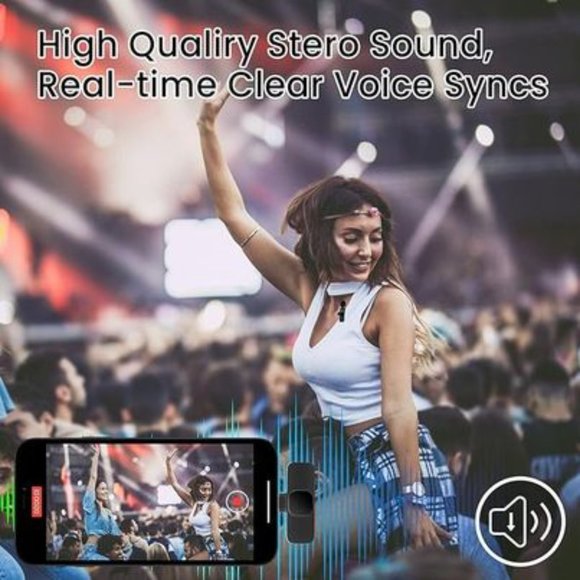 Wireless Lavalier Mic for iPhone 7 8 X XR XS 11 12 13 Max Pro SE iPad Mi… - Picture 5 of 7